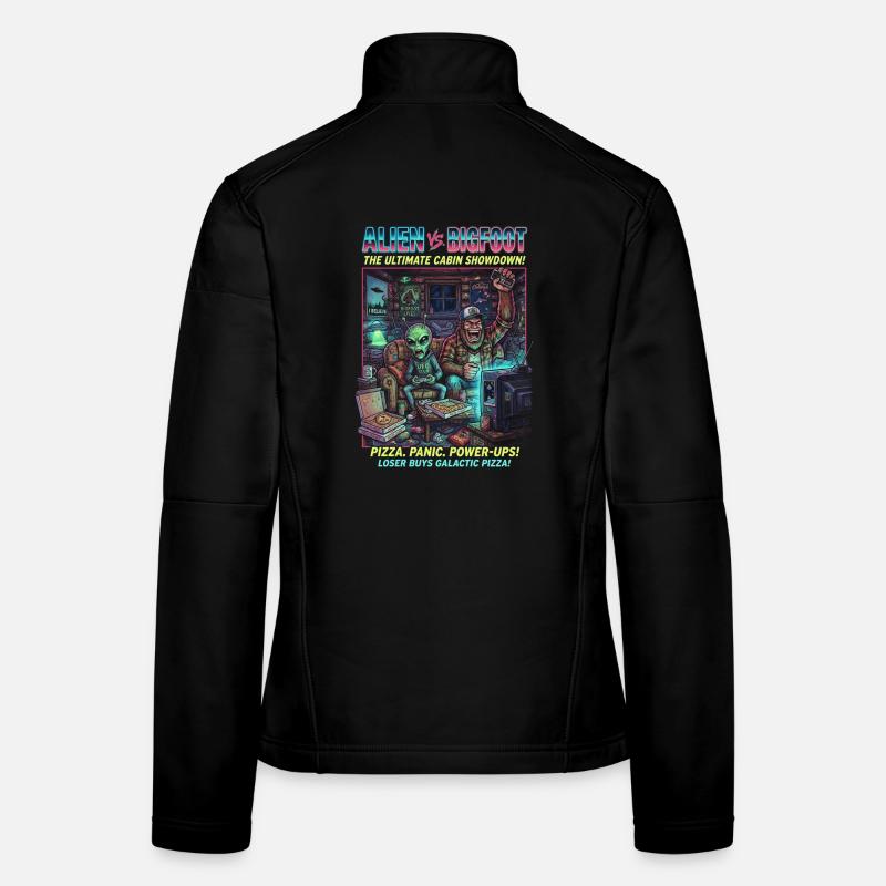Alien vs Bigfoot – Cabin Showdown Gaming Veste en tissu softshell Femme