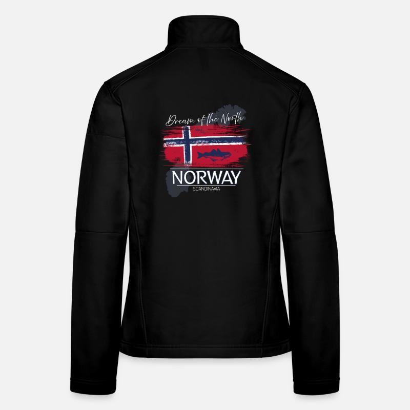 Poisson du drapeau de la Norvège de rêve Veste en tissu softshell Femme