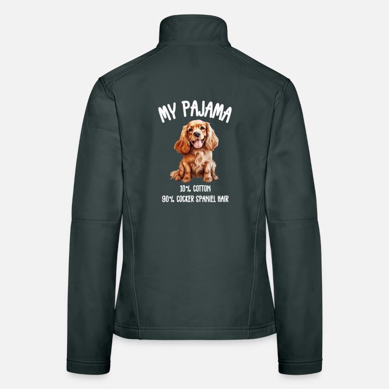 Cheveux de pyjama de cocker spaniel Veste en tissu softshell Femme