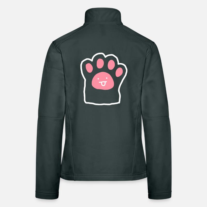 Petit Griffonnage Chat Rose Mignon Veste en tissu softshell Femme