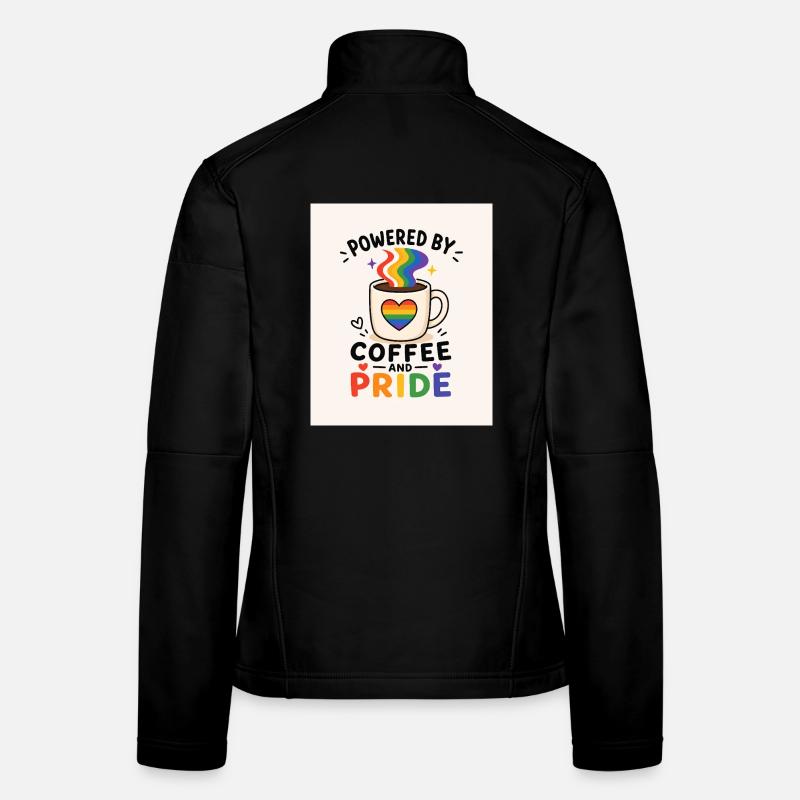 Kaffee und Stolz, Regenbogenherz Frauen Softshelljacke