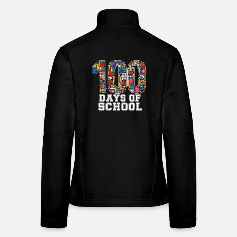 100 Days Classroom School Supplies Student Pride Women's Softshell Jacket