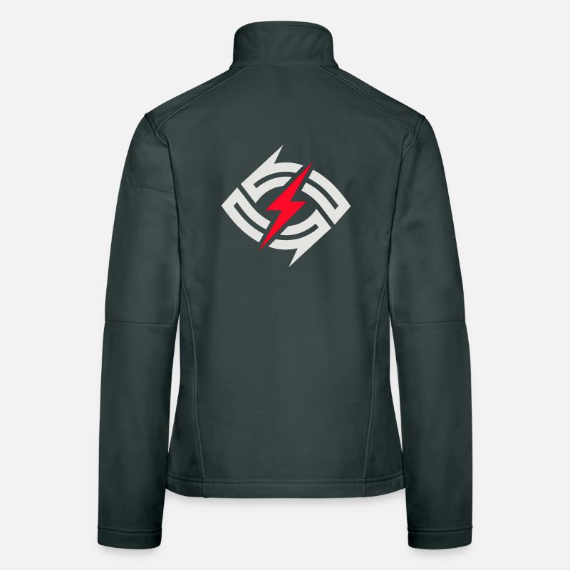 Kreisblitz Kontrast Frauen Softshelljacke