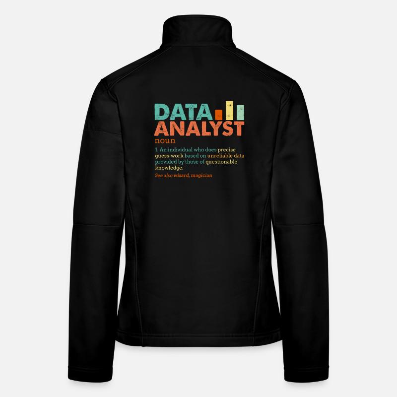Data Analyst Retro Color Blocks Veste en tissu softshell Femme