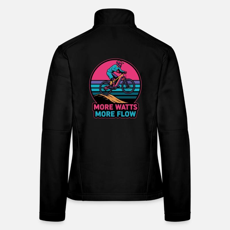 Retro E-MTB Sunset Plus de Watts Plus de Débit Veste en tissu softshell Femme