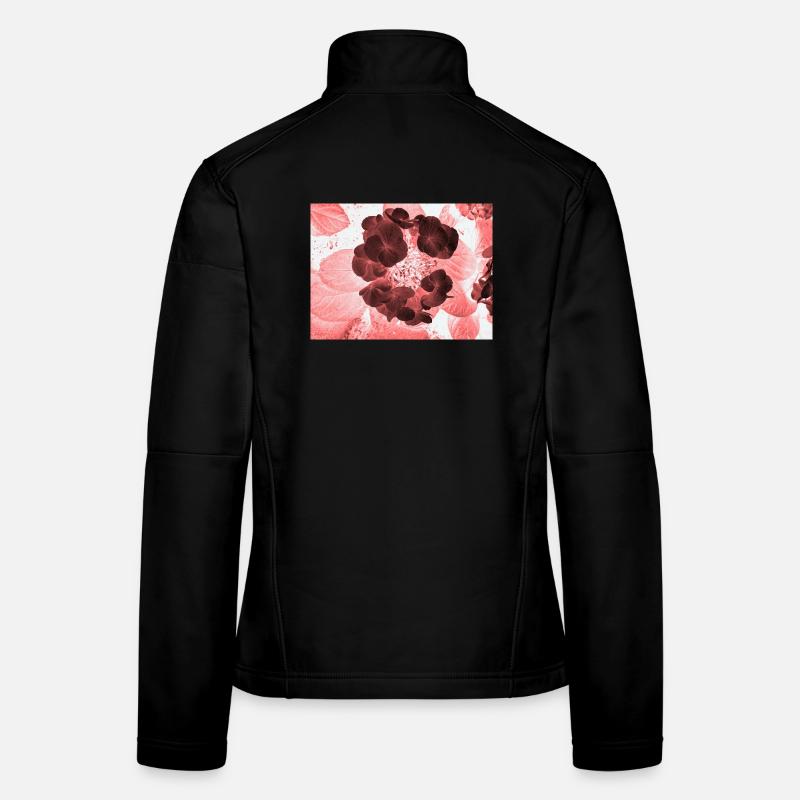 Rote Hydrangea Florales Muster Frauen Softshelljacke