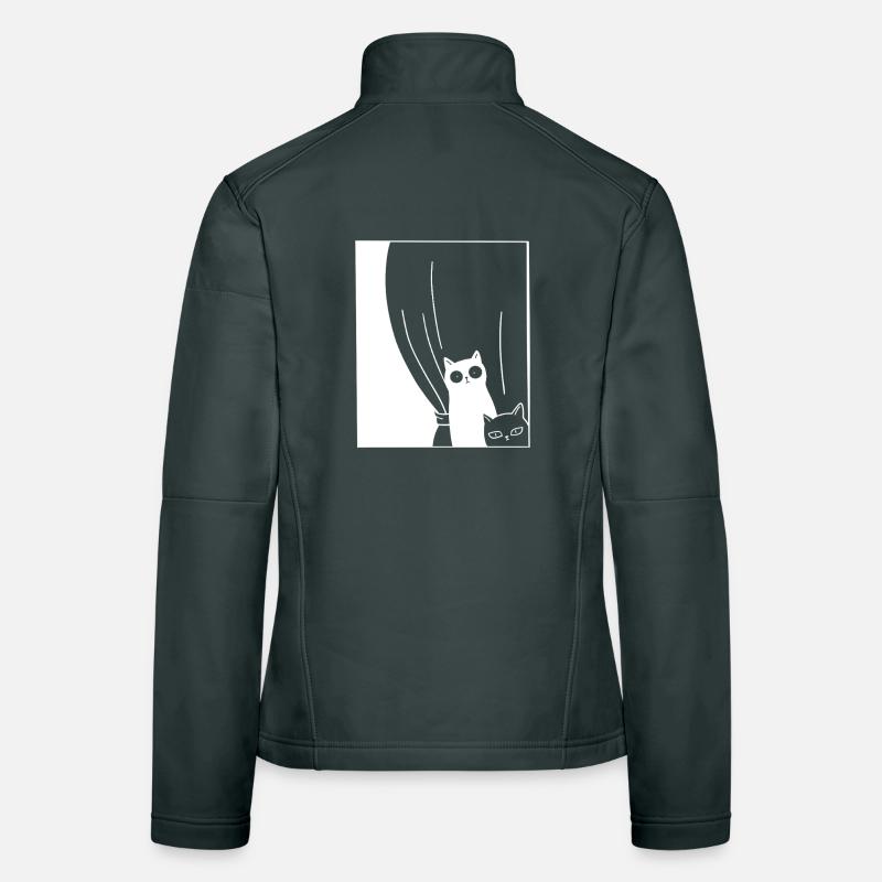 Chats noirs et blancs Veste en tissu softshell Femme