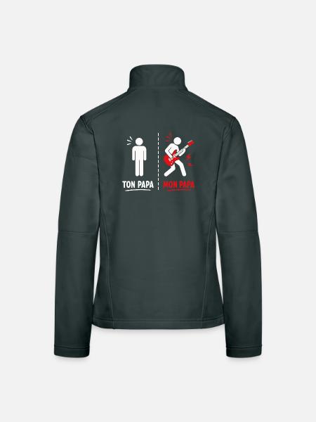 Ton Papa vs Mon Papa: Attitude Guitare - Veste en tissu softshell Femme - noir - Dos