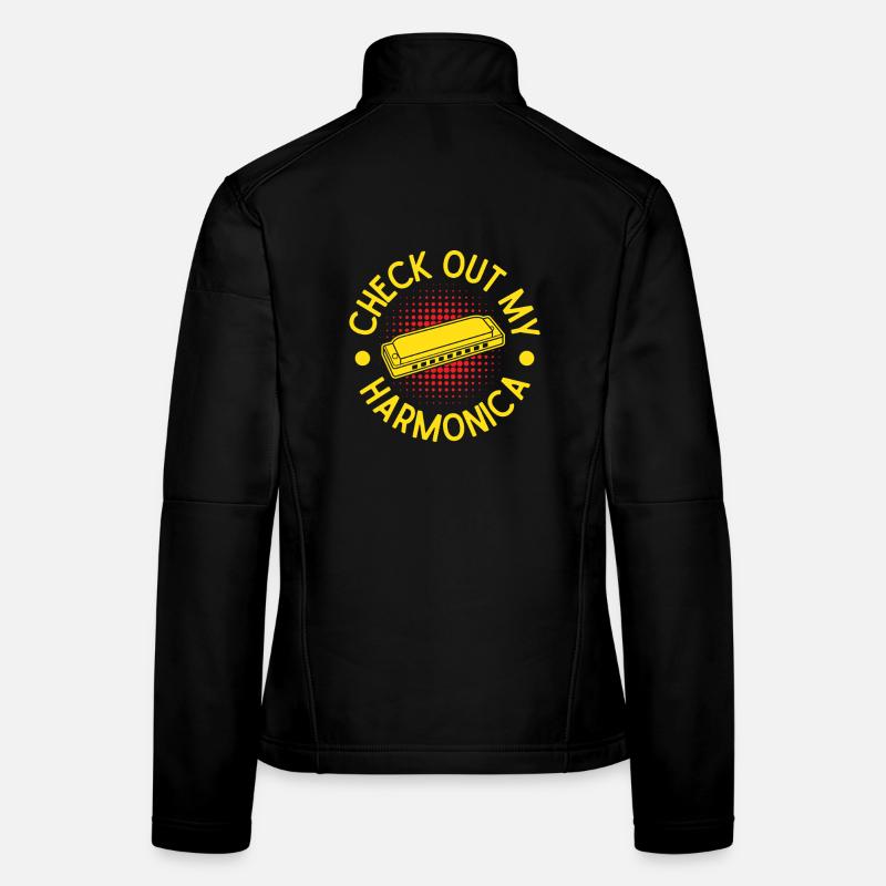 Joueur d’harmonica drôle, regarde mon harmonica Veste en tissu softshell Femme