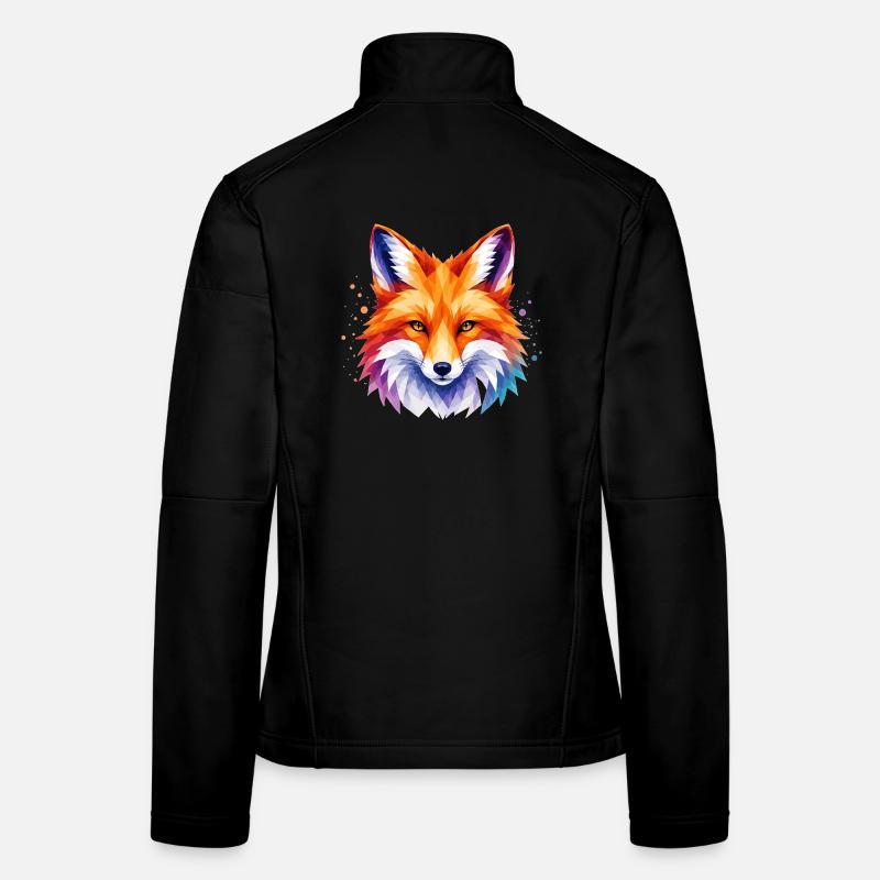 Fox Design – Polygon Fox Motif for Animal Lovers Women's Softshell Jacket