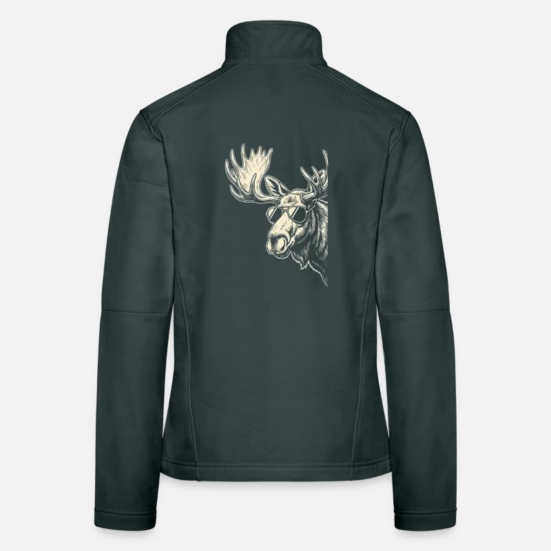 Moose mit Sonnenbrille Graphic Frauen Softshelljacke