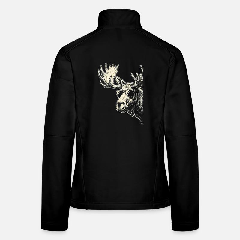Moose mit Sonnenbrille Graphic Frauen Softshelljacke
