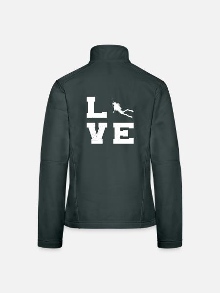 Scuba Diving Geschenkidee für Unterwasserabenteuer - Frauen Softshelljacke - Schwarz - Hinten