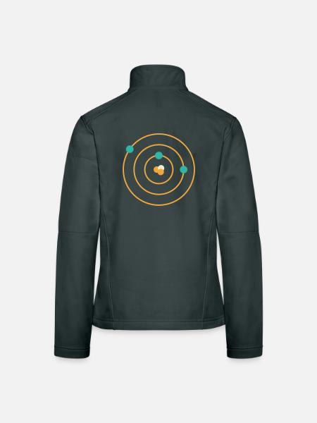 Atommodell - Physik Chemie Wissenschaft Nerd - Frauen Softshelljacke - Schwarz - Hinten