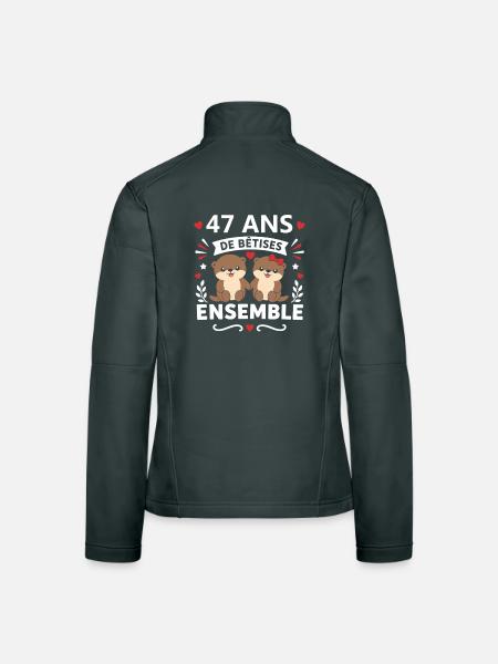 47 Ans Ensemble Betes - Veste en tissu softshell Femme - noir - Dos