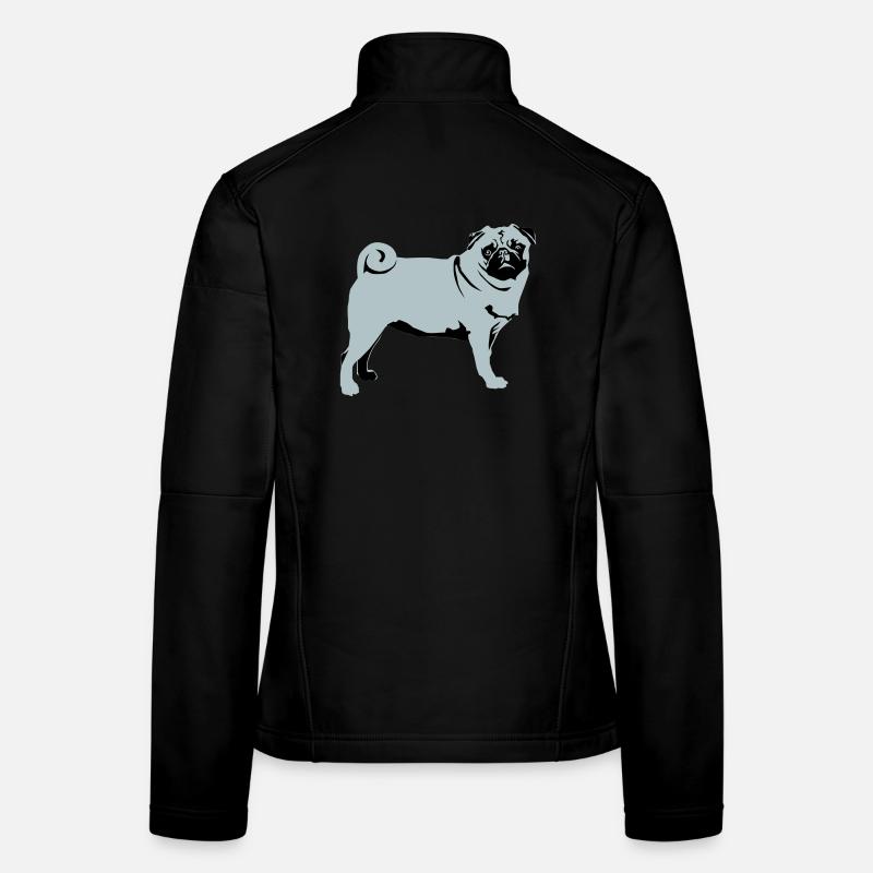 Mops - Frauen Softshelljacke - Schwarz