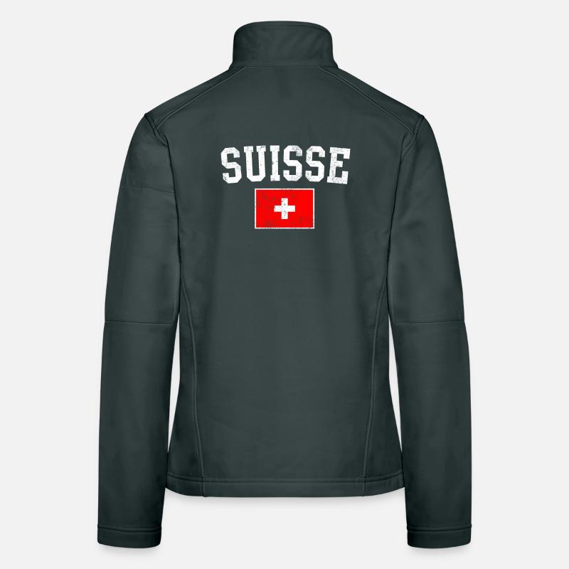 Suisse Bold Flag Typography Women's Softshell Jacket