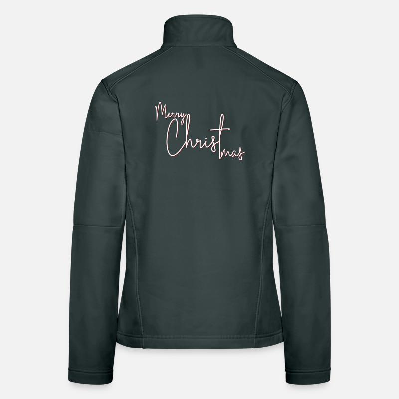 Script Cramoisi Joyeux Noël Veste en tissu softshell Femme