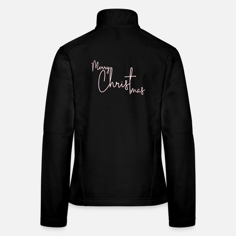 Script Cramoisi Joyeux Noël Veste en tissu softshell Femme