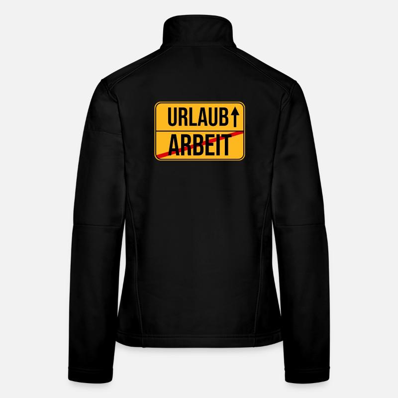 Urlaub Arbeit Wegweiser Design - Frauen Softshelljacke - Schwarz