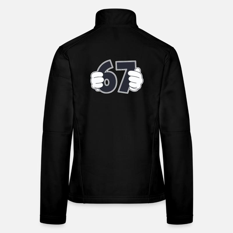 Minimalist Fun Number 67 Graphic Design Women's Softshell Jacket
