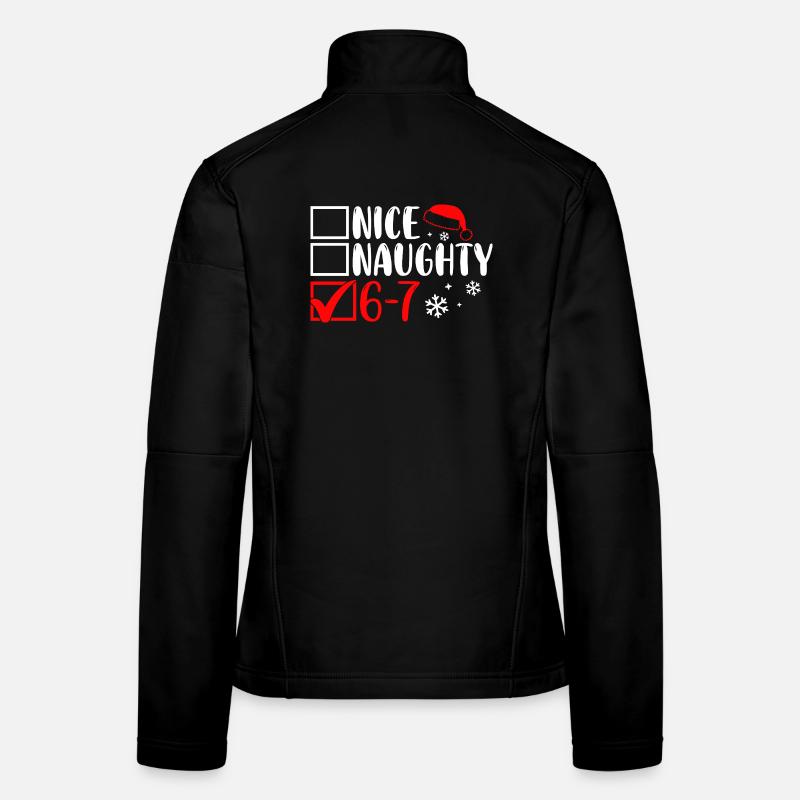Funny Christmas Nice Naughty 67 - Frauen Softshelljacke - Schwarz