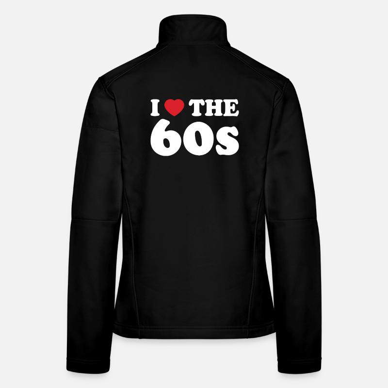 I Love Cœur Sixties Rétro Typographie Veste en tissu softshell Femme