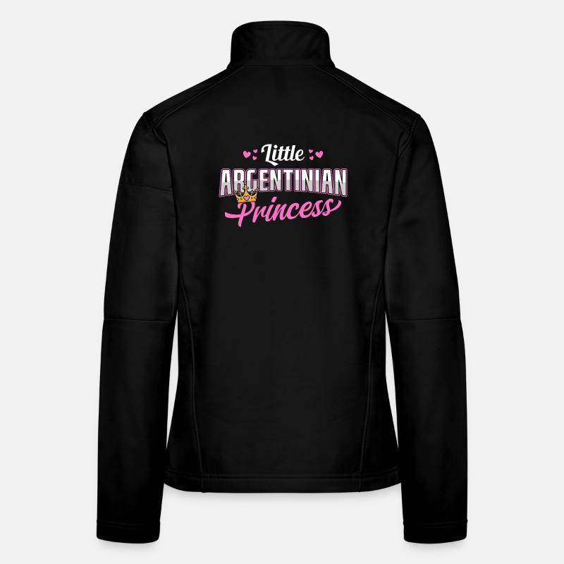 Argentinian Princess Pink Hearts Crown Design Women's Softshell Jacket