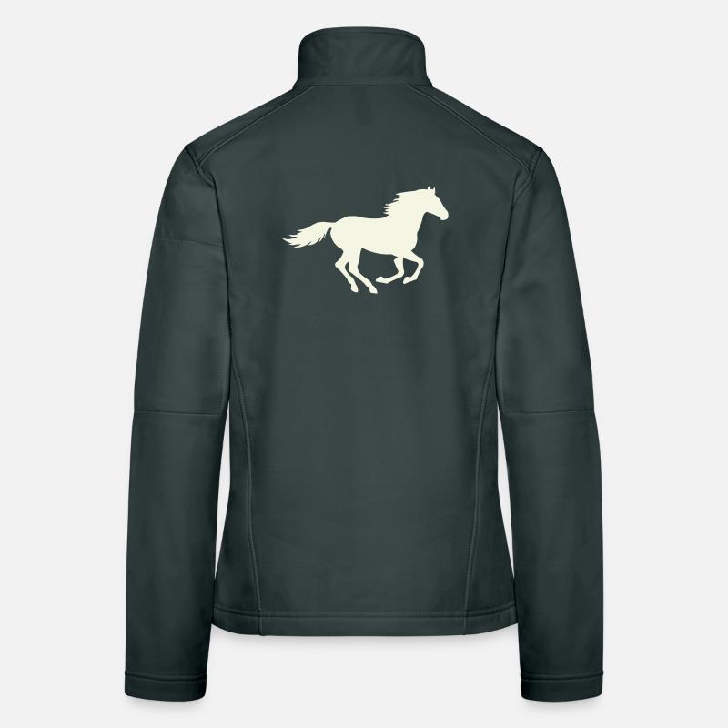 Springender Hengst Silhouette Frauen Softshelljacke