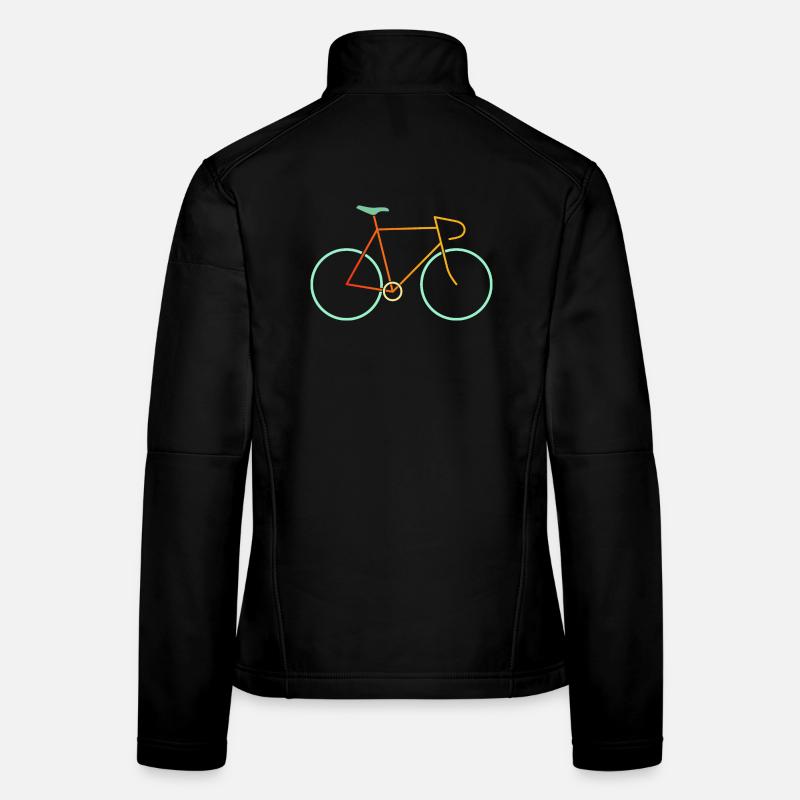 Rennrad bunt - Frauen Softshelljacke - Schwarz