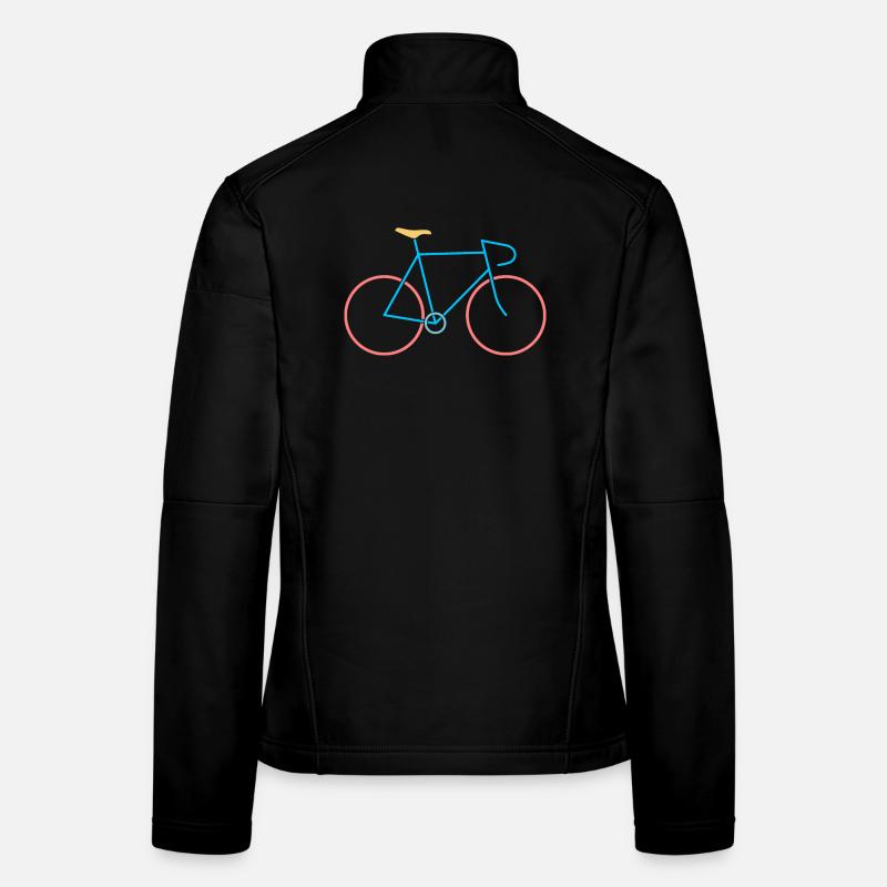 Rennrad rot blau - Frauen Softshelljacke - Schwarz