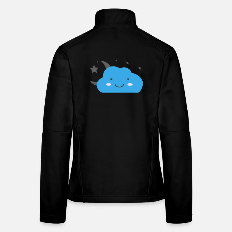 Kawaii cloud and starry sky - Women's Softshell Jacket - black