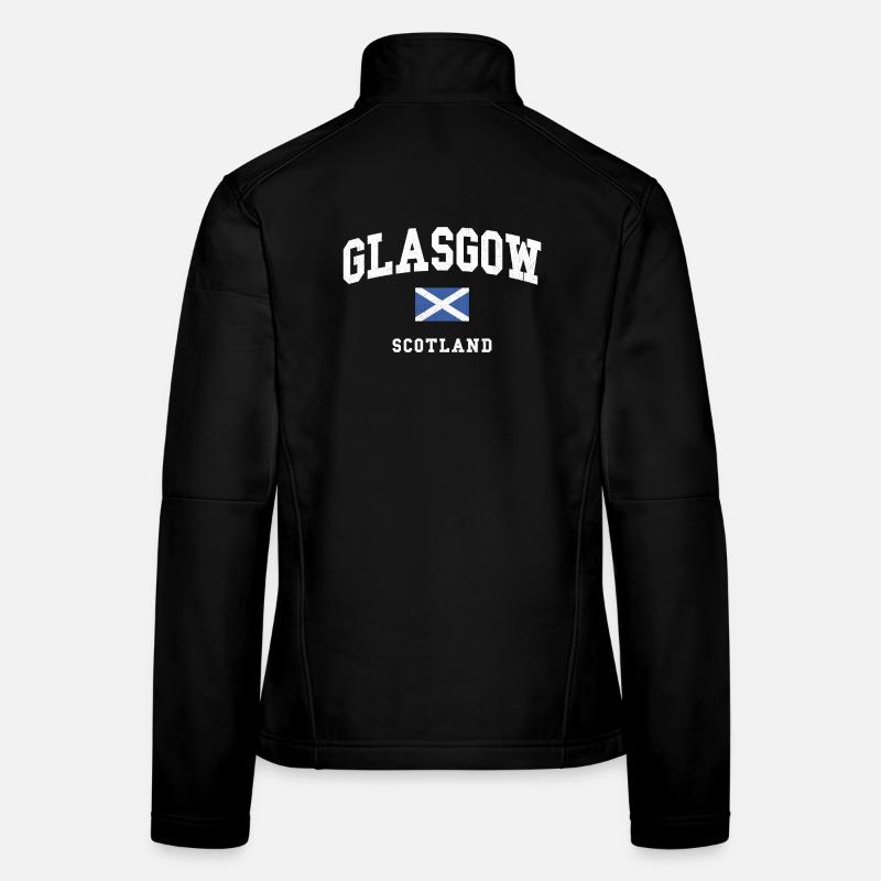 Graphique du drapeau de l’Écosse de Glasgow Veste en tissu softshell Femme