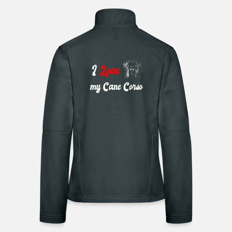 J'adore mon chien Cane Corso Veste en tissu softshell Femme