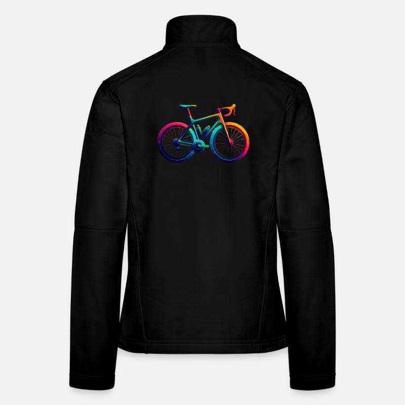 Lebendiger Regenbogen Radfahren Illustration Frauen Softshelljacke