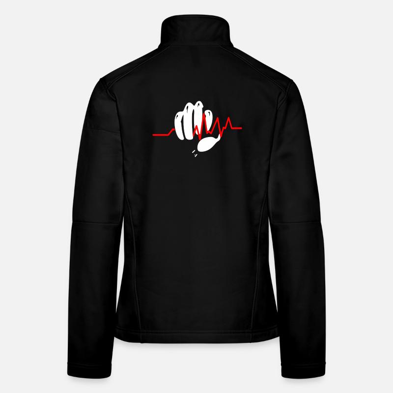 clenched fist with pulse line Women's Softshell Jacket