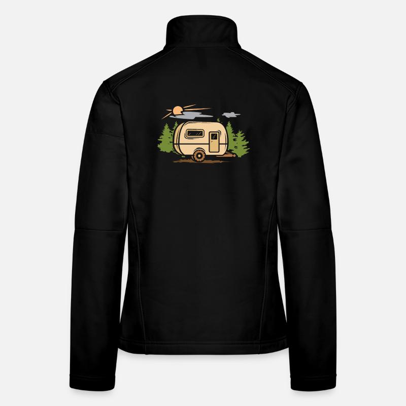 camping qek dans la nature - dessin animé camper Logo Veste en tissu softshell Femme
