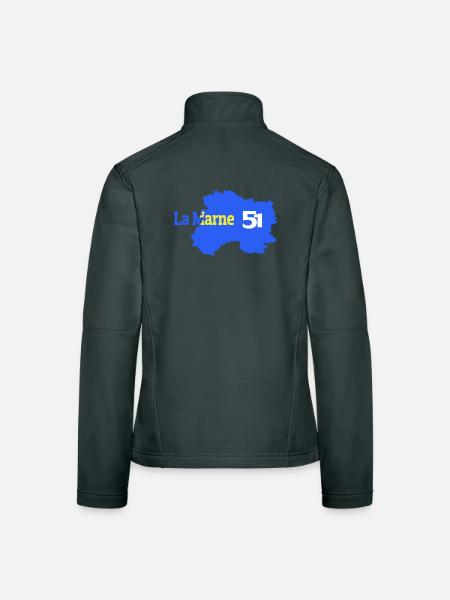 The Marne 51 Departmental Map - Women's Softshell Jacket - black - Back