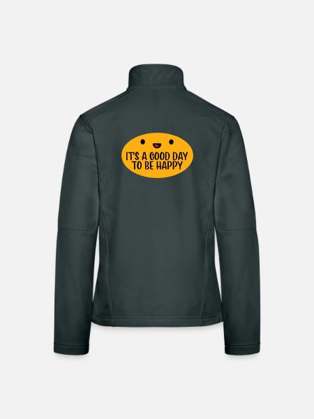 Bonjour sois heureux Motivation positive Dire bonheur - Veste en tissu softshell Femme - noir - Dos