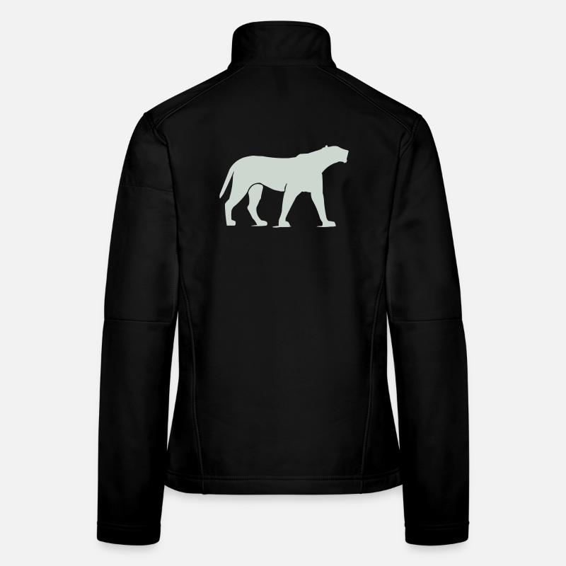Silhouette de la Panthère de Nuit au clair de lune Veste en tissu softshell Femme