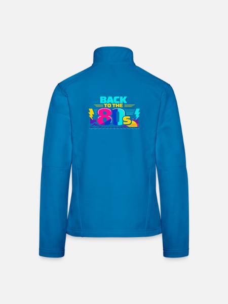 Back to the 80s Neon - Women's Softshell Jacket - black - Back