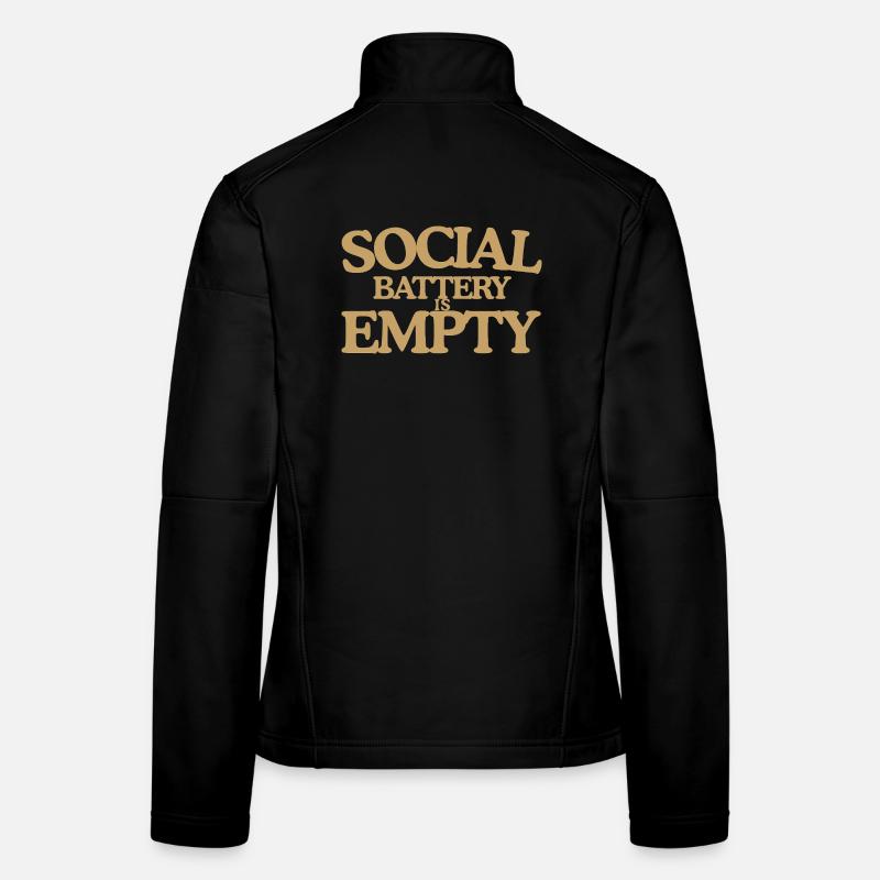Social Battery is empty Retro Spruch Design Frauen Softshelljacke