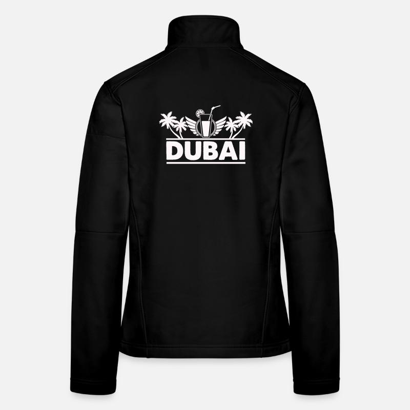 Dubai Palmen Getränk Logo Frauen Softshelljacke