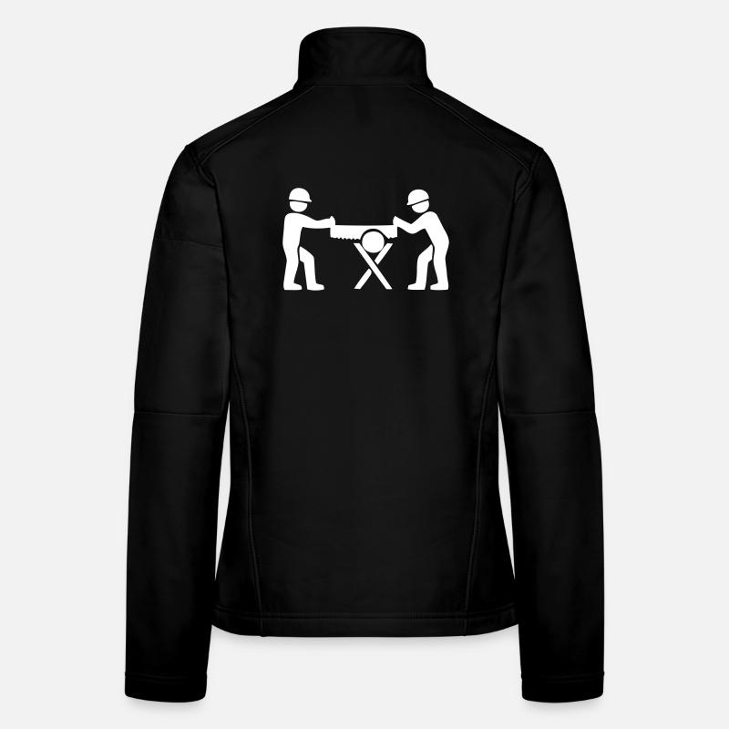 Sägen von Holz Frauen Softshelljacke