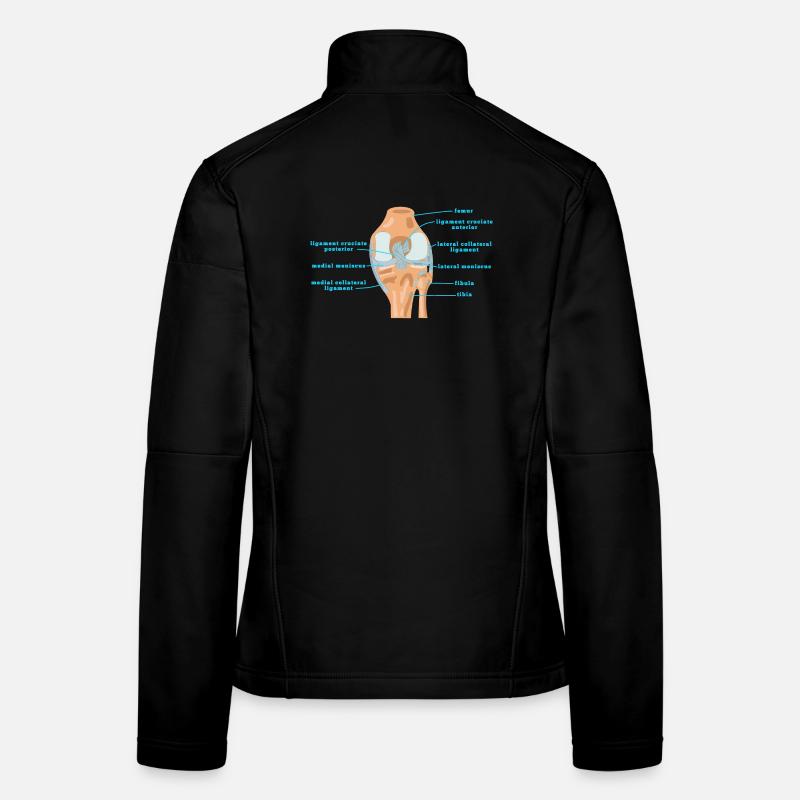 Physio genou d’anatomie Bracelet croisé Ménisque Veste en tissu softshell Femme