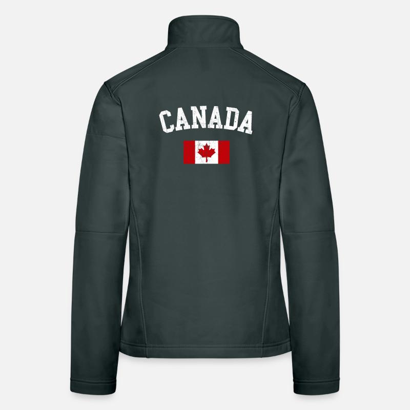 Arc du Canada avec drapeau d’érable Veste en tissu softshell Femme