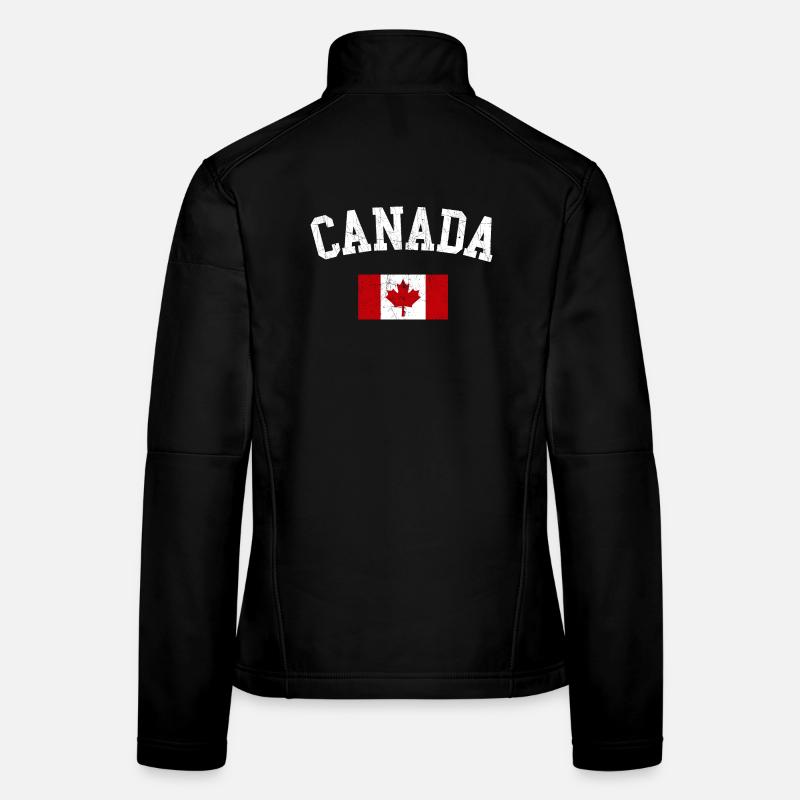 Canada Arc with Maple Flag - Women's Softshell Jacket - black
