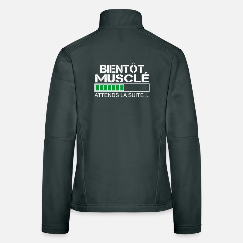Bientot musclé (blanc et vert) Veste en tissu softshell Femme