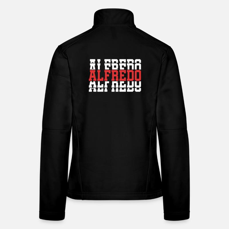 Idée cadeau texte empilé t-shirt Alfredo Veste en tissu softshell Femme