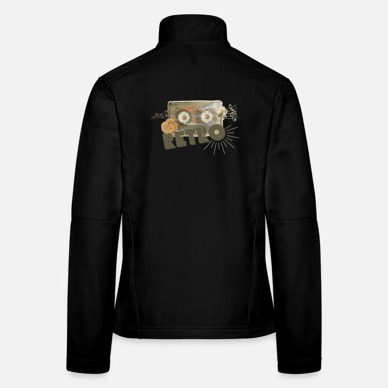Collage de cassettes rétro Veste en tissu softshell Femme